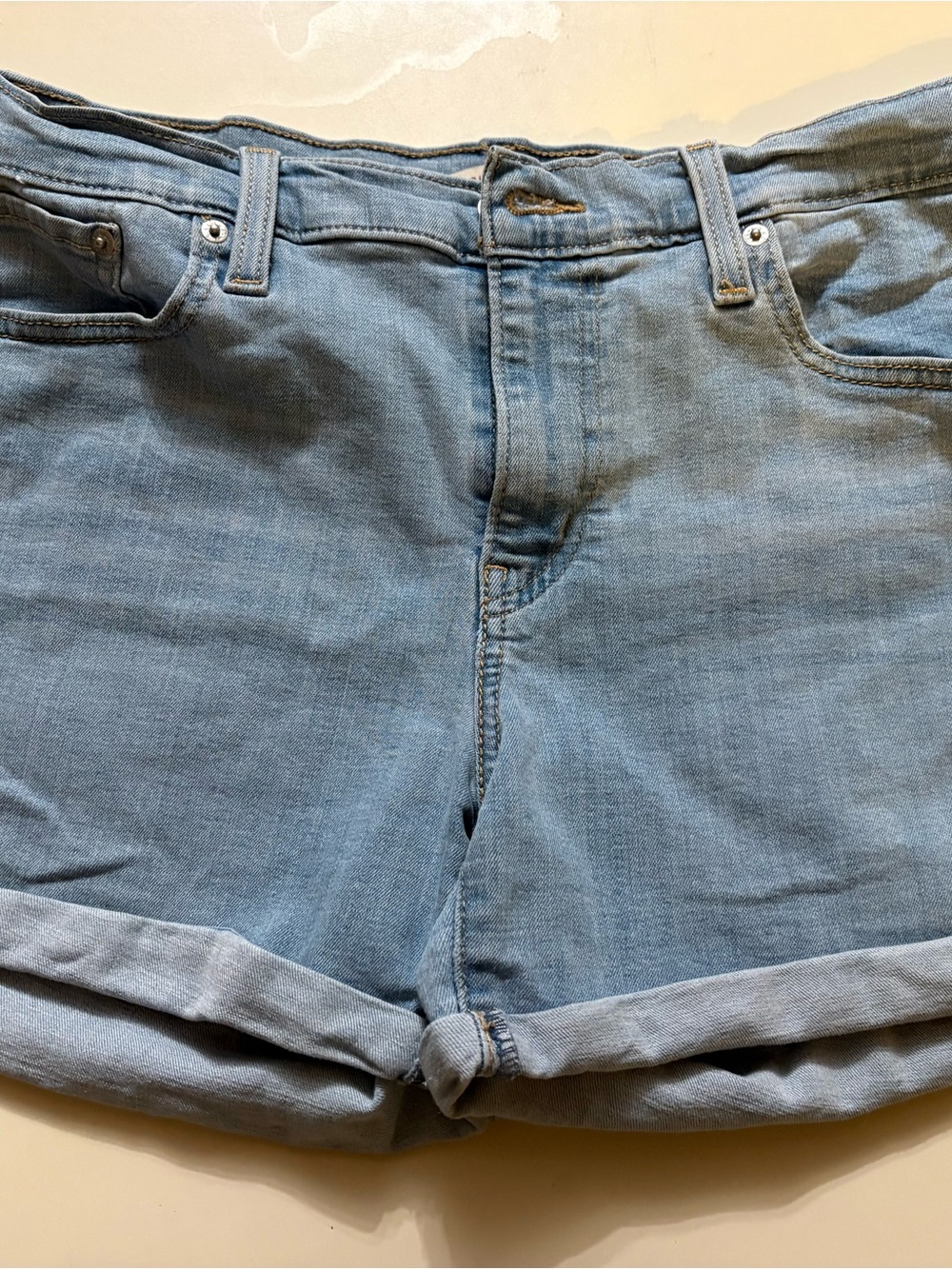 Levi's Light Blue Rolled Hem Women's Denim Shorts
